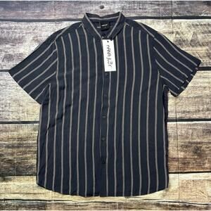 Nana Judy Shirt Mens Medium Verve Navy Striped Button Up $75
